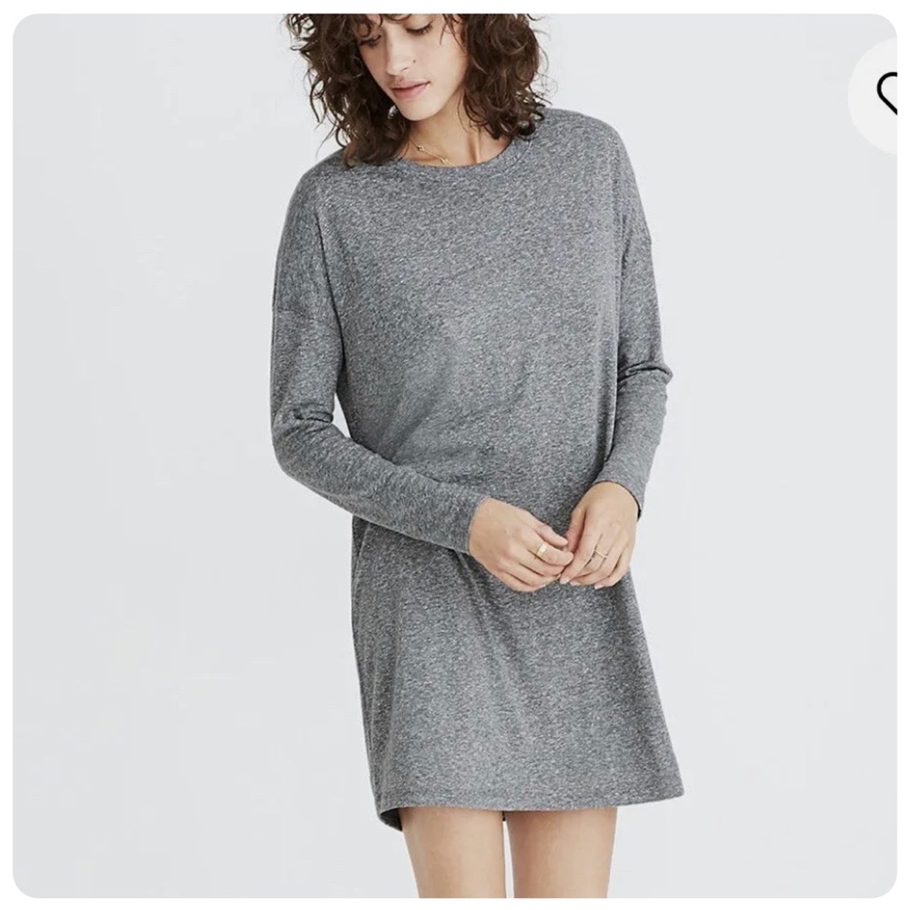 NWT Madewell Gray Rivet & Thread Ex Boyfriend T Shirt Dress